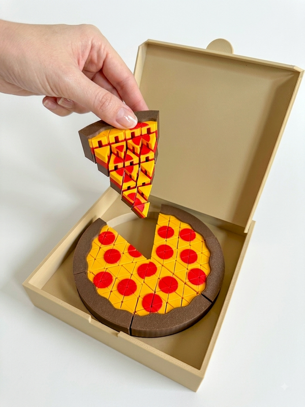 Pizza Flexi: pizza de juguete impresa en 3D para juego simbólico infantil